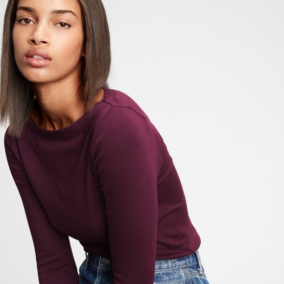 GAP Modern Boatneck Tee - Burgundy/Red - Large - Picture 9 of 9